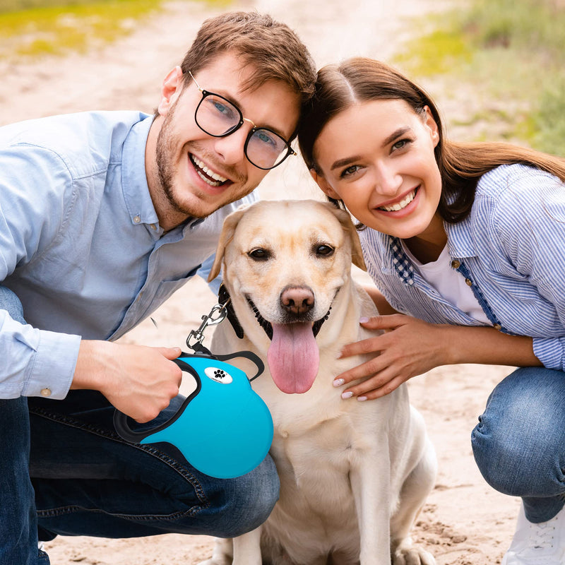 16 ft Retractable Dog Leash for Large Dogs up to 110 lbs,Tangle-Free Nylon Tape,Blue L blue - PawsPlanet Australia