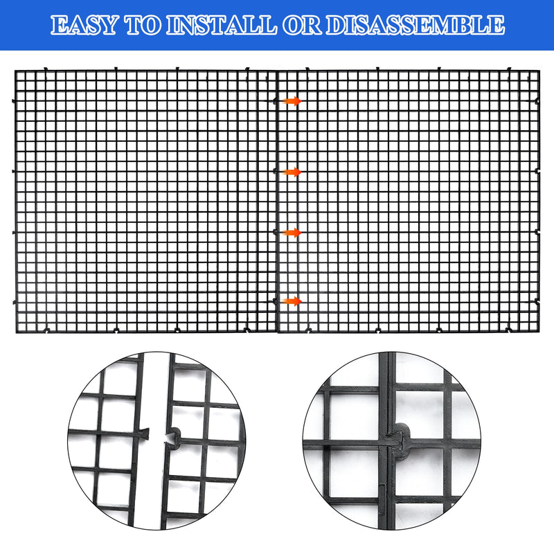 14pcs Aquarium Fish Tank Divider, Plastic Grate Isolation Board Partition, Black Aquarium Filter Bottom Tray Egg Crate Light Diffuser Grid Panel - PawsPlanet Australia