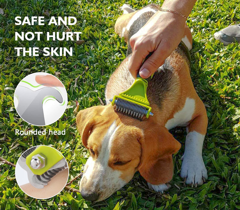 Pet Grooming Tool Bundle: Self-Cleaning Slicker Brush + Undercoat Rake + Comb - PawsPlanet Australia