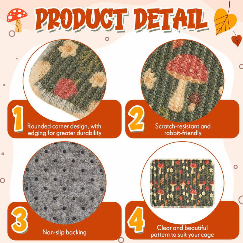 2 Pcs 16 x 12''Rabbit Scratch Mat Natural Bunny Scratching Pad Claws and Teeth Care Rabbit Mats for Cages Chew Toys Bunny Pet Cage Bedding for Biting Sleeping Nesting - PawsPlanet Australia