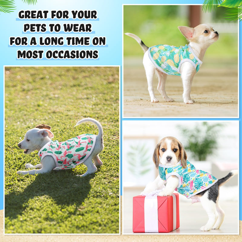 32 Pack Summer Hawaiian Dog Shirts Small for Dogs T-Shirts Pet Shirt Doggie Vest Puppy Clothes Flamingo Top Sleeveless Apparel for Cats(Small) - PawsPlanet Australia