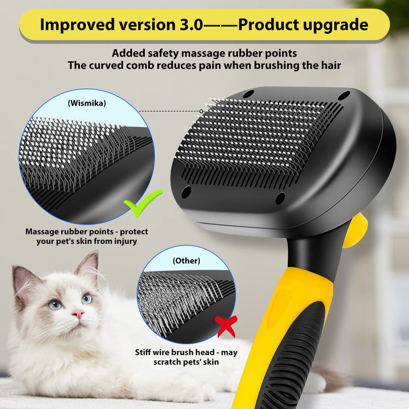 [2in1]Cat Brush/Dog Brush, Self Cleaning Dog Grooming Brush&Undercoat Rake Dog, Professional Dog Brushes for Grooming - Removes 90% of Loose Undercoat,Suitable for Medium and Long Haired Dogs Cats - PawsPlanet Australia