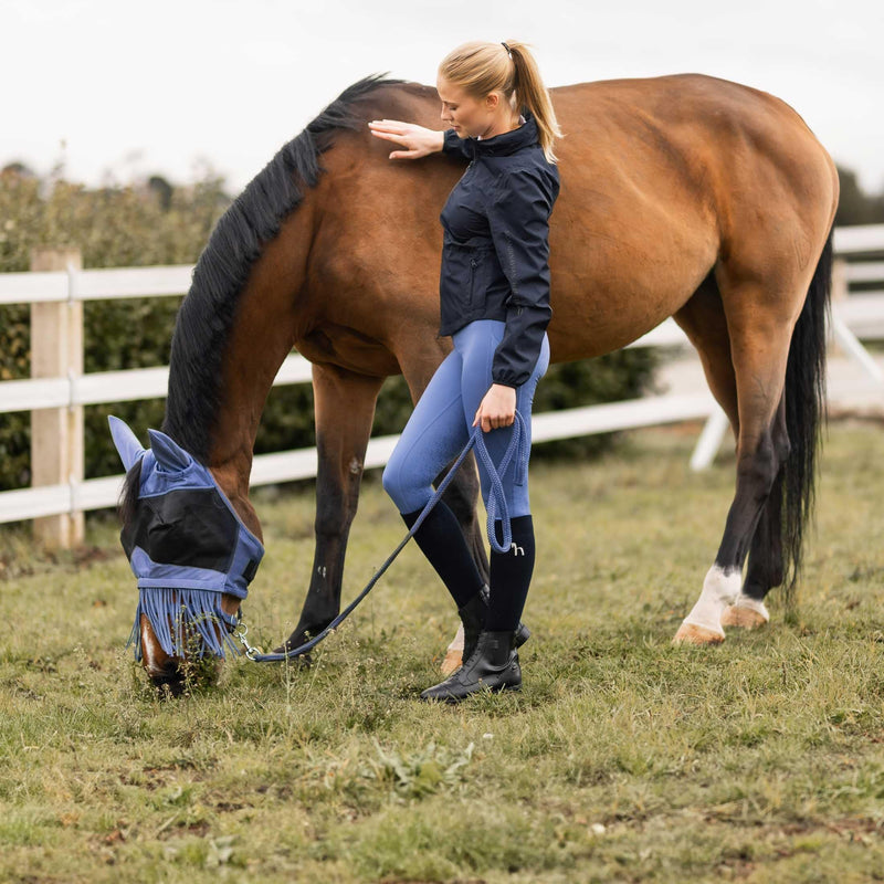 Horze Fly Mask with Detachable Nose Fringe - Velvet Morning - XL
