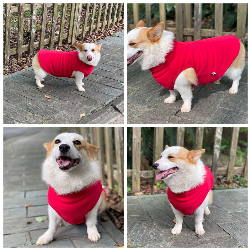 Lovelonglong Dog Winter Vest Warm Breathable Dog Polar Fleece Vest Jacket, Lightweight Winter Coat with Leash Neck Hole for Small Medium Large Dogs XXXL (Large Dog -90lbs) Red - PawsPlanet Australia