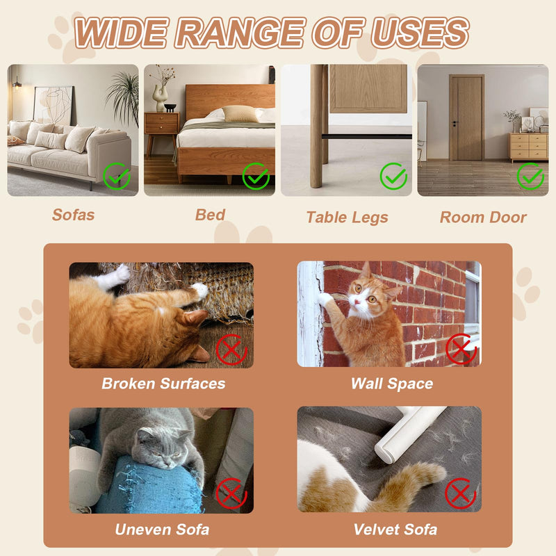 Door Protector from Dog Scratching, 197"x12" Anti Cat Scratch Furniture Protector, Single-Sided Sticky Thicken Vinyl Couch Protector from Cat Claws for Furniture Sofa Door Walls (30 Pins) 197"×12"+30pins - PawsPlanet Australia