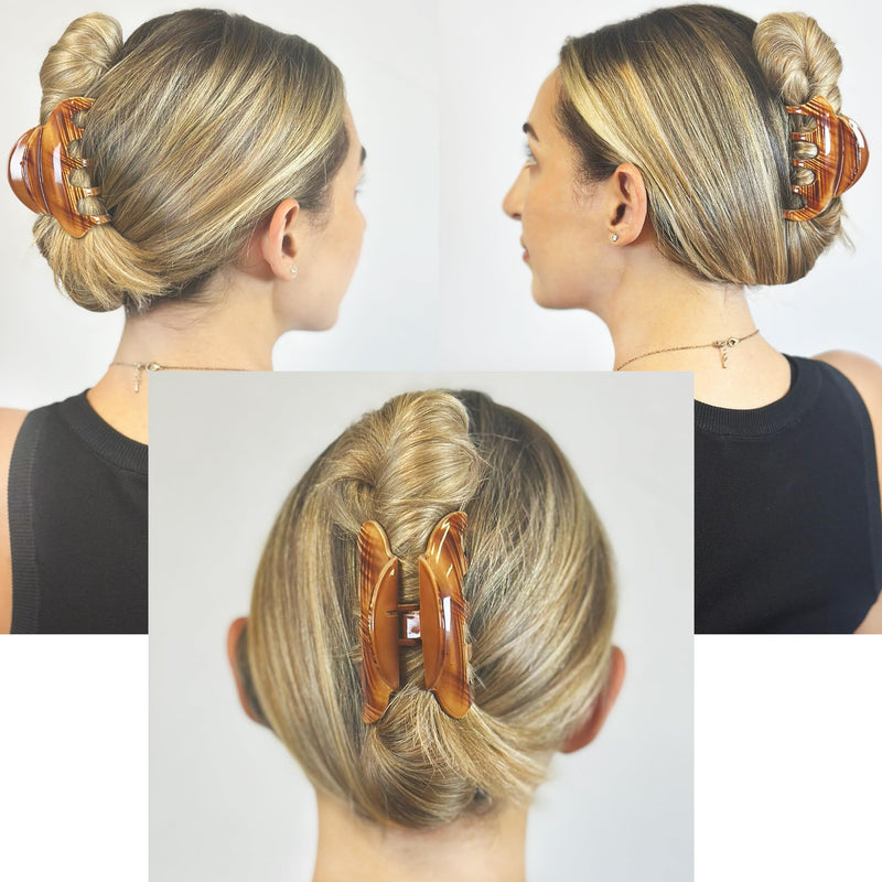 Camila Paris CP3216 French Hair Clip for Women for Thick Hair for Long Curly Wavy Hair, Large, Girls Hair Claw Clips Jaw Styling Hair Accessories for Women, Strong Hold No Slip Grip, Made in France Brown - PawsPlanet Australia