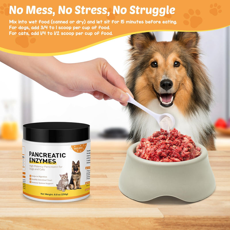 Pancreatic Enzymes for Dogs| 10x Pancreatin Formula |Dog Digestive Enzymes for EPI Pets | Support Digestive Stress, Pancreatic Concerns, and Healthy Weight Management| 8.8 Ounces - PawsPlanet Australia