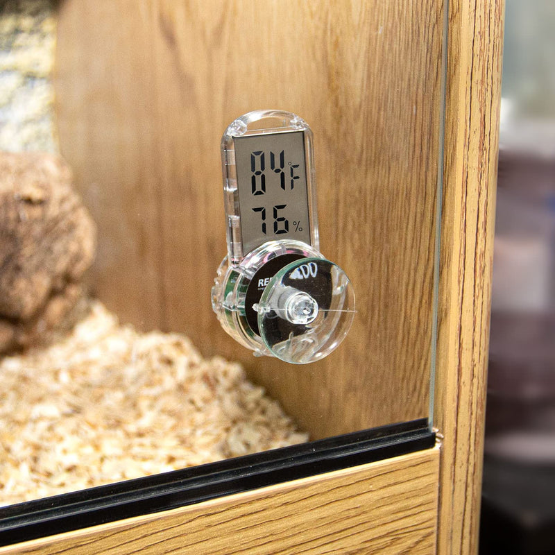 REPTI ZOO Upgraded Reptile Terrarium Thermometer Hygrometer,Digital Pet Temperature and Humidity Gauge with Suction Cup for Reptile Rearing Box Tank,4-Sides Mounting - PawsPlanet Australia