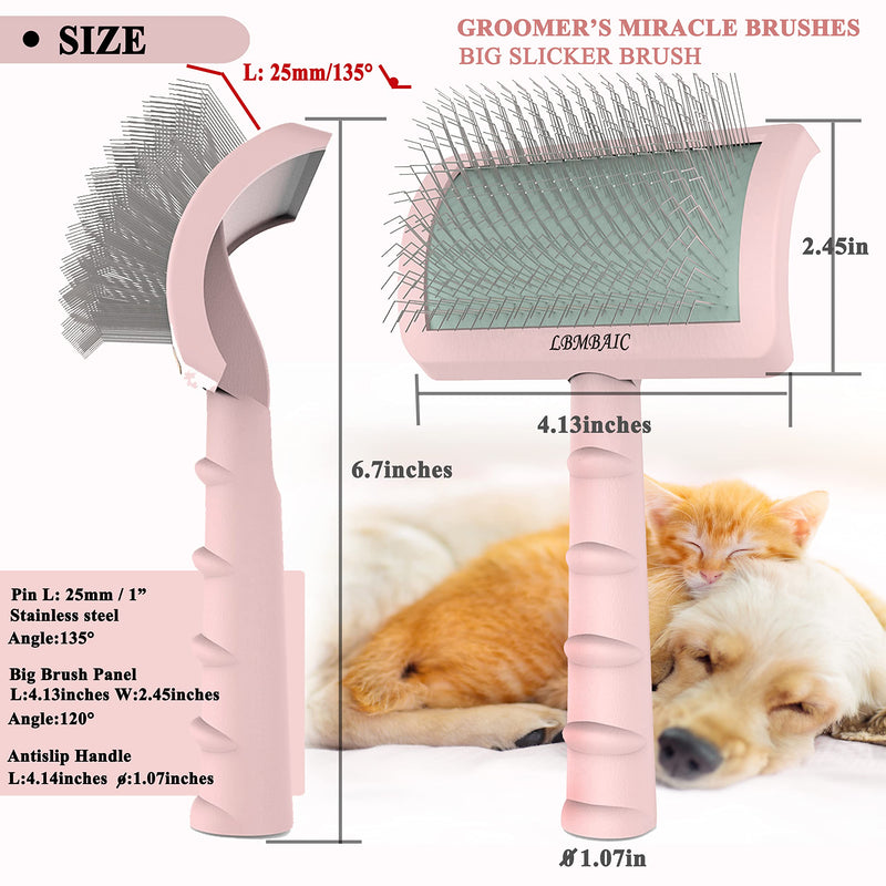 Slicker Brush For Dogs Fluffy and Shedding with 7.5inches Wide Grooming Metal Comb - PawsPlanet Australia