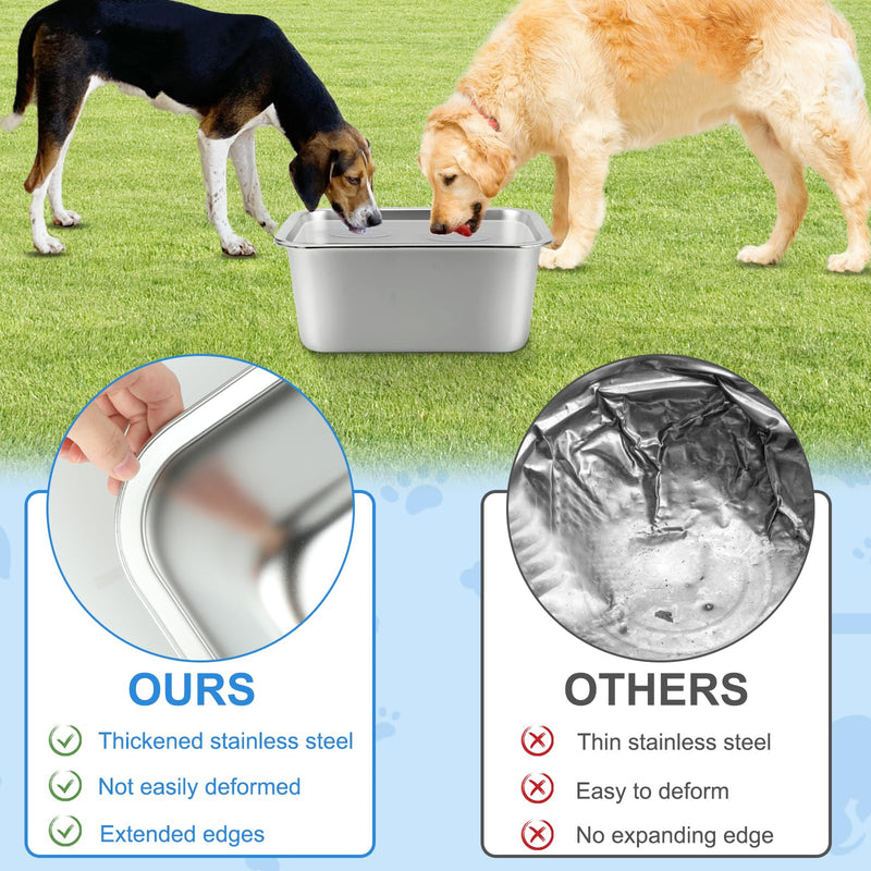 YUEPET 3 Gallons Stainless Steel Dog Water Bowls, Extra Large Metal Dog Food and Water Bowls Large Capacity Pet Water Bowls for Indoor and Outdoor Extra Large Dogs