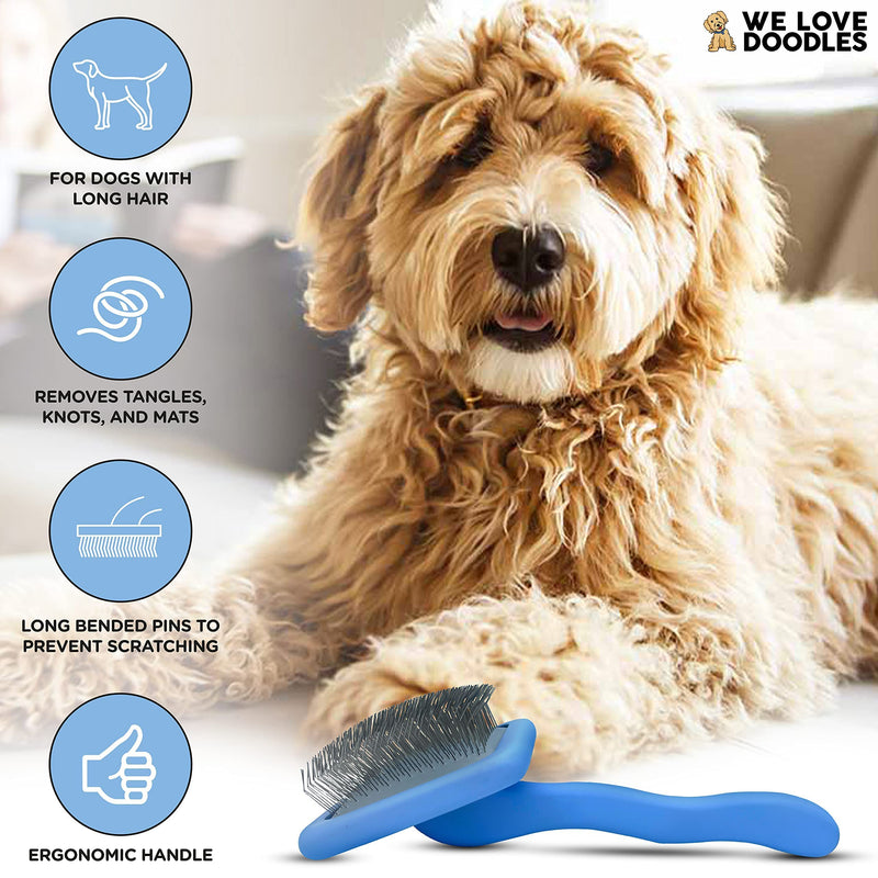 We Love Doodles Large Slicker Brush for Dogs & Dog Grooming Scissors Kit - PawsPlanet Australia