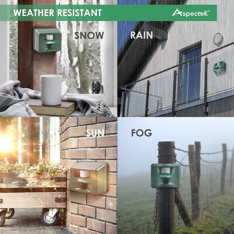 ASPECTEK Yard Sentinel Outdoor Ultrasonic Animal Repeller with Motion Sensor, Adjustable Volume, Waterproof, Extension Cord, Powerful Repel for Squirrel, Raccoon, Skunk, Rabbit, Fox, Deer, Etc 1 Animal repellent