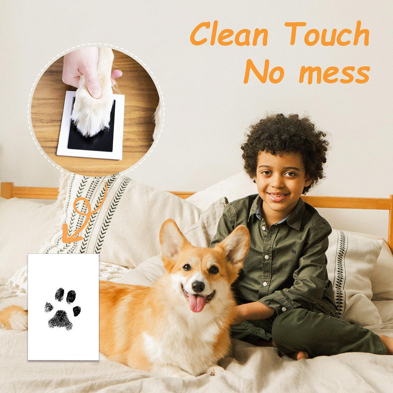 Inkless Paw Print Kit,Dog Paw Print Kit,Dog Nose Print Kit,Clean Touch Ink Pads and Imprint Cards,Pet Paw Print Impression Kit for Dogs Cats Footprint Keepsake Small-Medium 4 Pack Black - PawsPlanet Australia