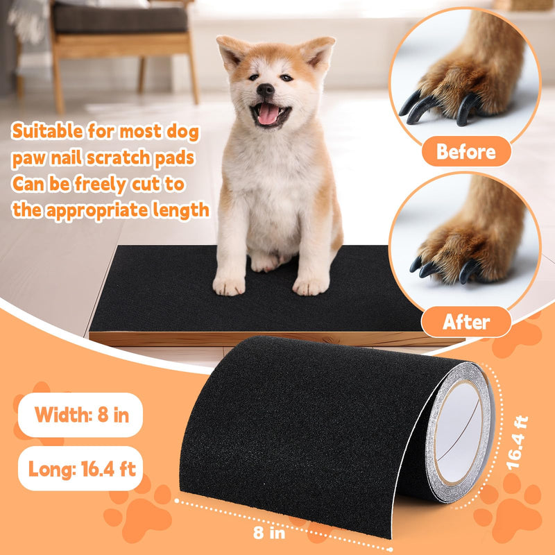 Aliceset Pet Nail Self Adhesive Replacement Emery Paper Fits Dog Scratch Pad Dog Nail Board Sandpaper Cat Litter Box DIY for Pet to Scratch Alternatives(8 in X 16ft) 8 in x 16ft - PawsPlanet Australia