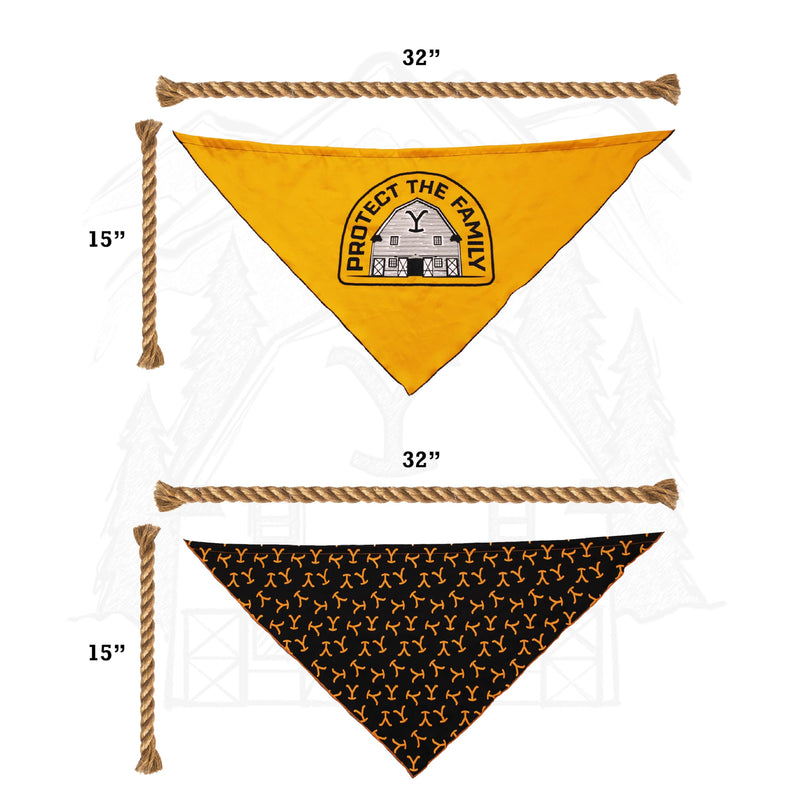 design LAB, Inc. Yellowstone Official Merchandise | Dog Toy and Western Accessories Bandana Set | Plush Stuffed Animal Bison & Yellowstone Bandanas - PawsPlanet Australia