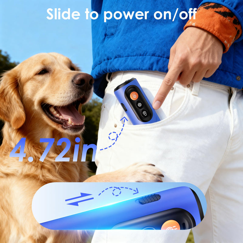 Dog Bark Deterrent Devices, Anti-Barking Device for Dogs 50-ft Range, Three Modes, Dog Barking Silencer Replaces Traditional bark Collars, Suitable for All Dogs, Indoors and Outdoors blue