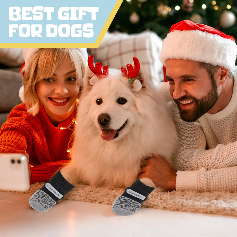 6PCS HXIAOBANN Dog Socks to Prevent Licking Paws, Dog Socks for Hardwood Floors Anti Slip, Reflective Straps, Socks for Dogs, Dog Paw Protector, Non Slip Dog Socks for Small, Medium, Large Dogs(S) S - PawsPlanet Australia