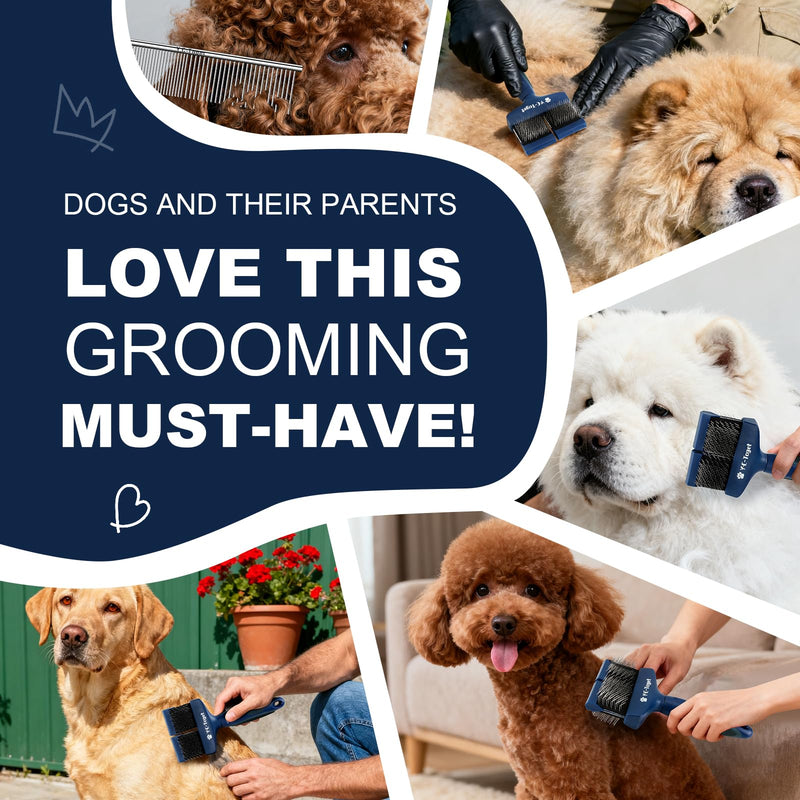 Flexible Double-sided Slicker Dog Brush for Doodle & Poodle- Dog Grooming Hair Brush for Goldendoodles & Labradoodles- Gentle Detangling and Undercoat Brush for Dogs - PawsPlanet Australia