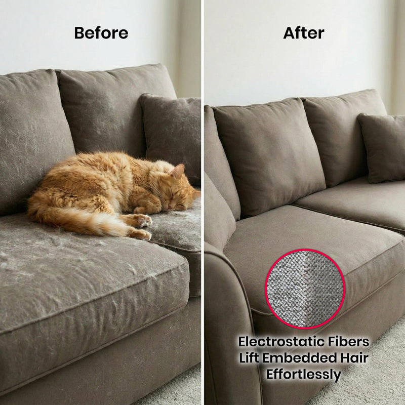 Upgraded Electrostatic Pet Hair Removal Glove for Cats & Dogs – 5-Finger Cat Hair Remover - Reusable Magic Brush Pet Hair Remover Tool for Laundry, Furniture, Carpet, Bedding & Car Seats