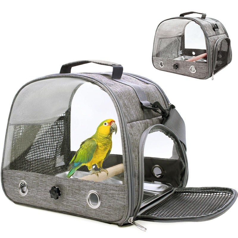 Bird Carrier with Perch Parakeet Travel Carrier Bag Portable Bird Backpack with Plat Breathable Parrot Travel Cage for Small Pets - PawsPlanet Australia