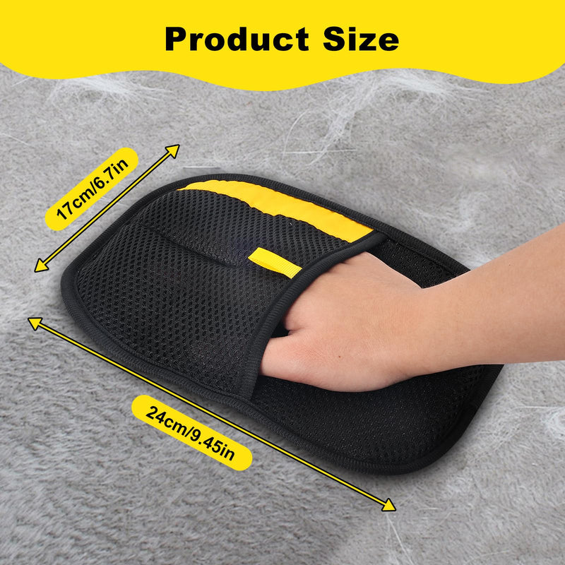 Pet Hair Removal Gloves for Cats & Dogs, Reusable Electrostatic Grooming Gloves, Efficient Quick Hair Remover for Couch, Car Seat, Furniture, Carpet & Bedding (2 Pcs) - PawsPlanet Australia