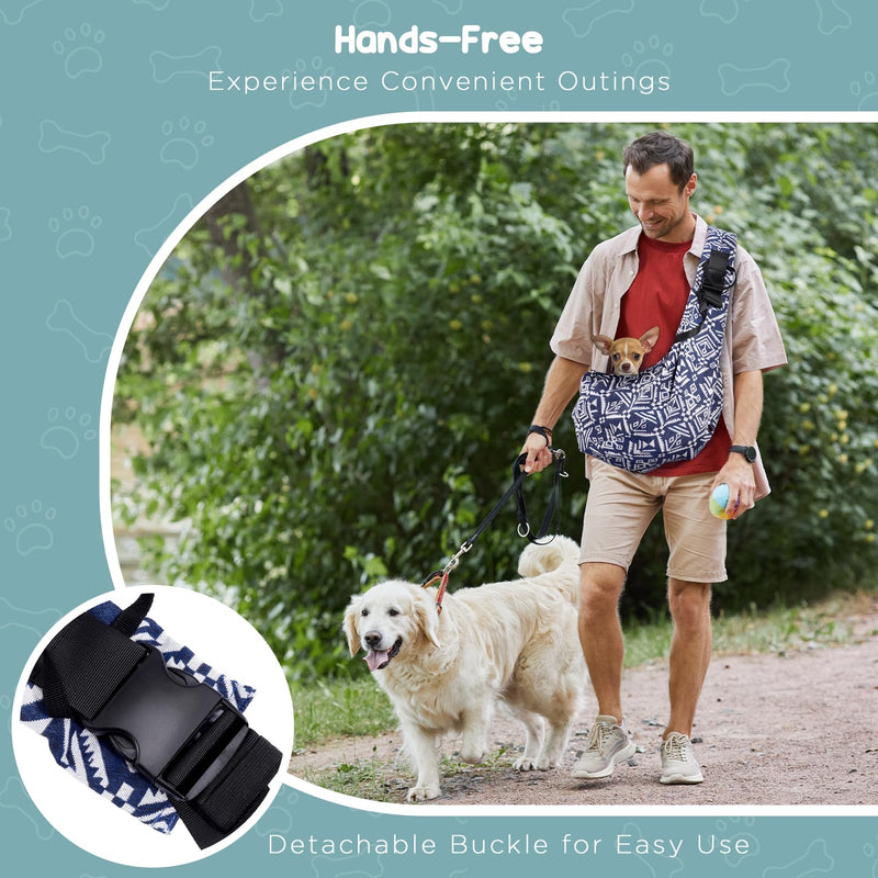 Avont Dog Sling for Small Dog Cats Under 15lbs, Hands-Free Crossbody Pet Carrier with Adjustable Padded Strap Extra Pocket, Safe Soft Pouch Bag for Puppies' Walks Outings -Boho Boho - PawsPlanet Australia