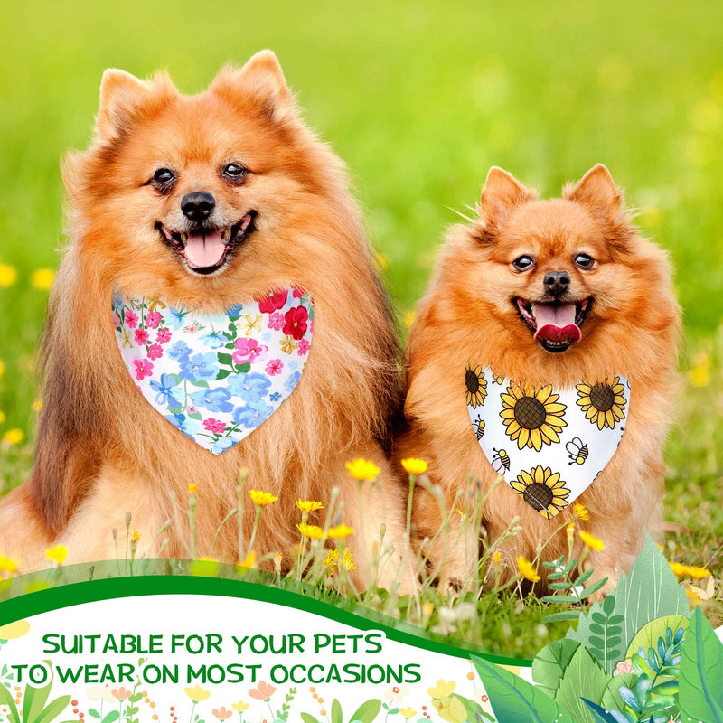 Sadnyy 40 Pcs Fall Dog Bandanas Bulk Flower Hawaiian Triangle Reversible Bandanas for Large Dog Adjustable Pet Kerchief Scarf Washable Cat Scarf for Summer Holiday Pets XL - PawsPlanet Australia