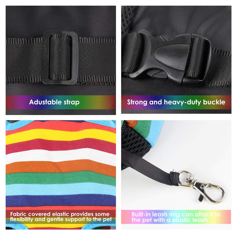 Dog Carrier Legs Out Front Pet Carrier Backpack Adjustable Puppy Cat Small Bag with Shoulder Strap and Sling for Traveling Hiking Camping Outdoor Medium Rainbow - PawsPlanet Australia