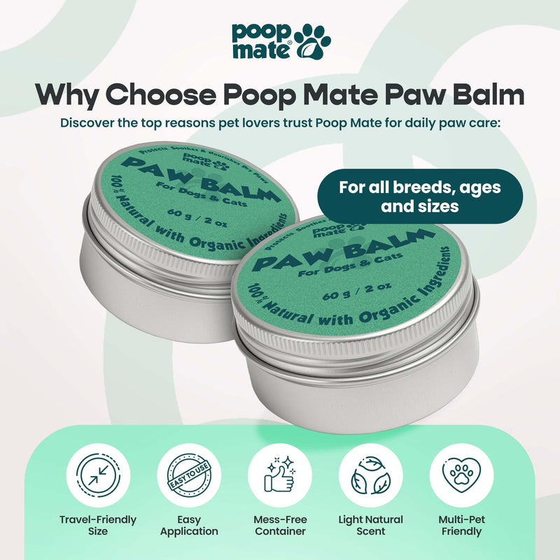 Dog Paw Balm & Nose Balm – Natural, Lick-Safe Paw Care for Dogs – Moisturizing Snout Cream with Coconut Oil, Shea Butter & Vitamin E – Protects Cracked Pads & Dry Noses – 2 oz - PawsPlanet Australia