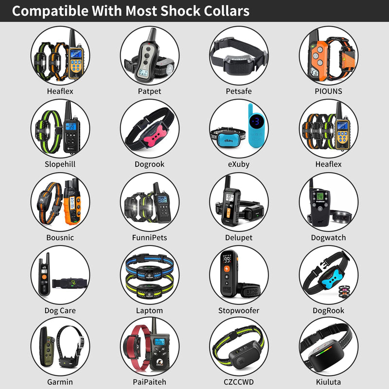 PaiPaitek Shock Collar Replacement Strap for Most of Training Collar, 3/4 Inch Dog Collar Replacement for Wireless Fence and Bark, Adjustable Waterproof TPU Collar Strap - 2 Pack TPU Reflective Black and Blue - PawsPlanet Australia