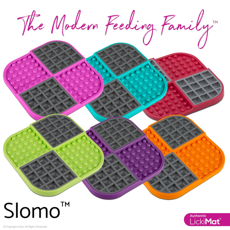 LickiMat Slomo, Cat Slow Feeder Lick Mat, Boredom Anxiety Reducer; Perfect for Food, Treats, Yogurt, or Peanut Butter. Fun Alternative to a Slow Feed Cat Bowl or Dish, Pink