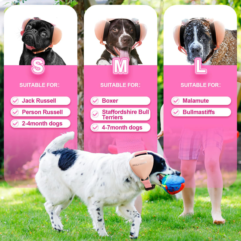 PROHEAR Ungrade GEL Pads Dog Ear Muffs Hearing Protection for Dogs, NRR 28dB for Thunder, Hunting, Tourism,Small - Pink S, Pink - PawsPlanet Australia