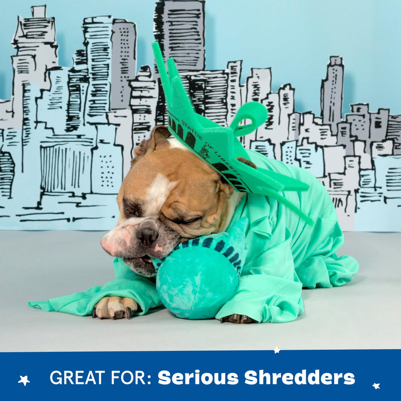Barkbox Lady Liberty Ball 2-in-1 Dog Toy - Plush Squeaky Toy for Large Dogs | Large Liberty Ball - Large - PawsPlanet Australia