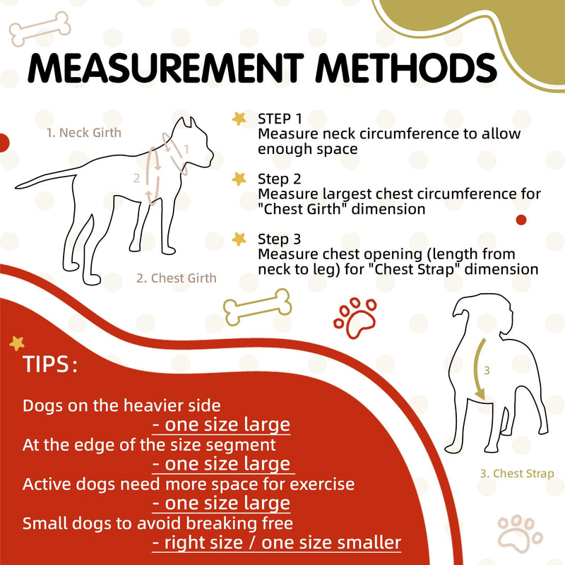 Tri-Color Dog Harness, Adjustable Step-in Design no Pull Dog Harness for Small Dogs, Heavy Duty Puppy Harness, Easy for Walking Dog Harness for Small Dogs, xs Dog Harness Red Yellow White XS: 2/5"W x Chest 10" - 14" - PawsPlanet Australia