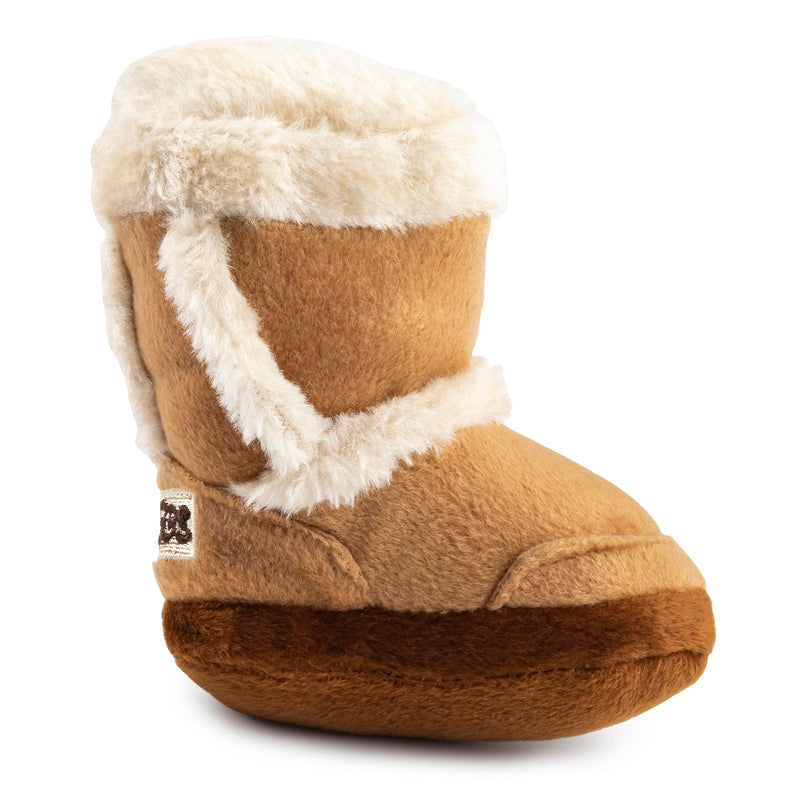 Haute Diggity Dog Pugg Boot, Plush Designer Dog Toys with Interactive Squeaker, Stimulating Pet Enrichment, Machine-Washable & Safe Materials for All Breeds, One Size Tan Brown - PawsPlanet Australia