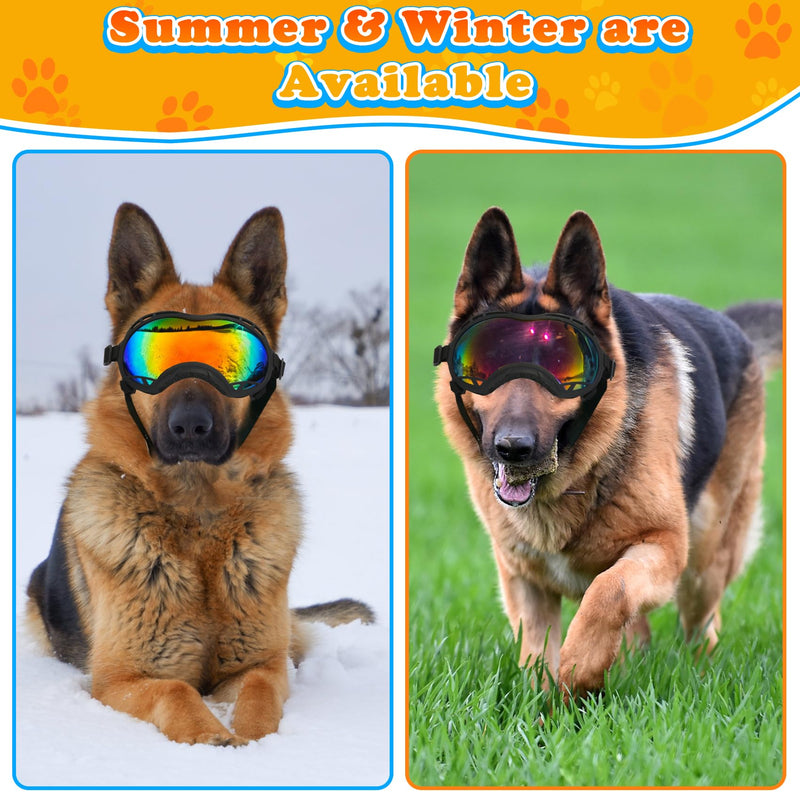 Dog Goggles for Large Dogs, UV Protection Dog Sunglasses, Adjustable Strap, Windproof?Dustproof?Anti-Fog Eye Protection Sunglasses for Large and Medium Dogs (Black Frame) Black Frame - PawsPlanet Australia
