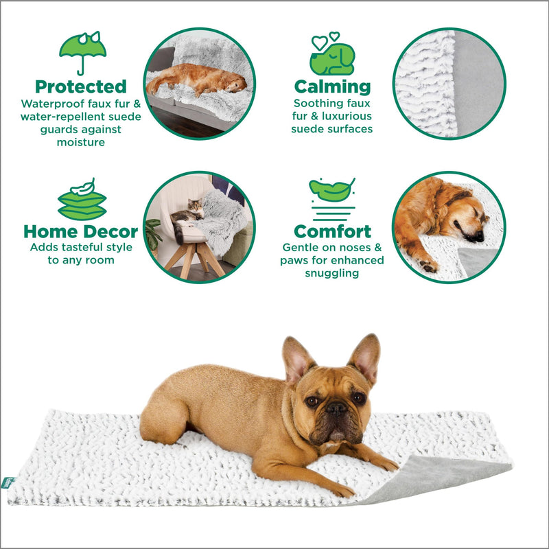 Furhaven Waterproof Dog Blanket – Birch Faux Fur & Suede Calming Throw for Pets, Washable – Gray, XL - PawsPlanet Australia