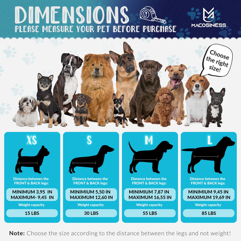 Dog Grooming Hammock - Dog Grooming Hammock Harness for Cats Dogs - Pet Grooming Hammock - Dog Nail Clipper - Dog Hammock - Dog Nail Trimmers - Dog Sling - Dog Sedation for Nail Trimming - Dog Nail S BASIC SET - Aqua with black paws - PawsPlanet Australia