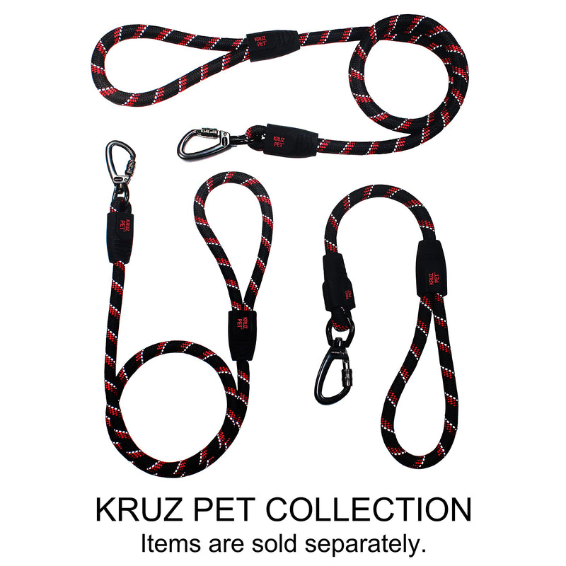 KRUZ Dog Leash (Width - 1/2”, Length - 20 INCH) Reflective Rope Lead with Soft Silicone Grip, Click & Lock Snap Lightweight Leash for Dogs, Durable & Tangle-Free For Walking, Running & Training - Blue - PawsPlanet Australia