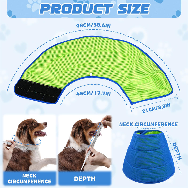 Pet Recovery Collar for Dogs, Soft L Size Recovery Dog Cone Collar, Adjustable Breathable Protective Neck Collar for Large Dogs After Surgery, Prevent Licking Wound Protection