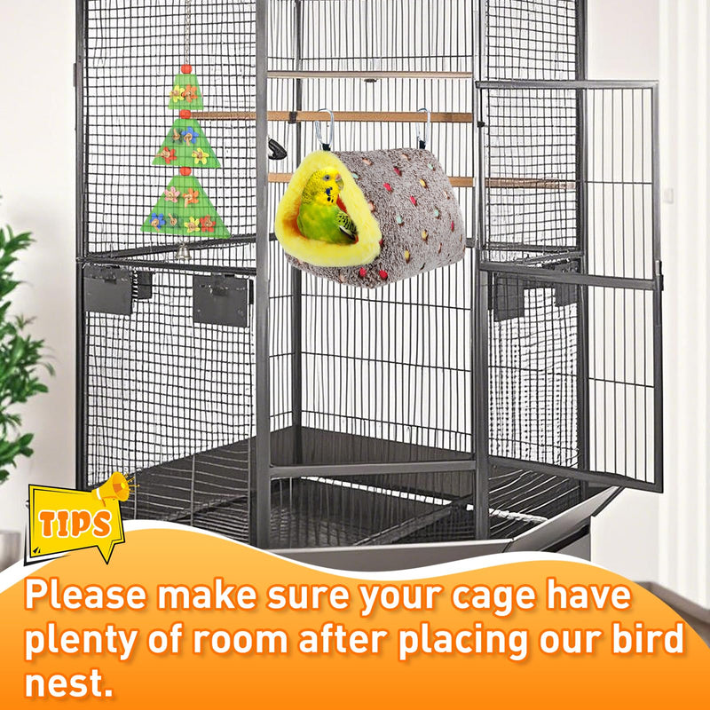 MEWTOGO Medium Warm Bird Nest House - Cozy Bird Bed for Cage with Mat, Hanging Hammock Shed Hideaway Hut for Budgerigar Monk Parakeet Rose-Ringed Parakeet Plain Parakeet Sun Conure Cockatiel - PawsPlanet Australia
