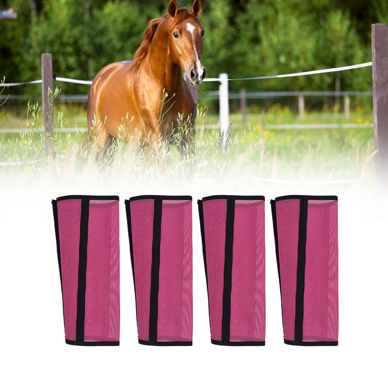HEEPDD Horse Leg Boots 4 Piece Mesh Material for Fly Protection Non Slip Grip Breathable Design 95% Airflow Efficiency Summer Riding to Prevent Bites and Leg Scratches