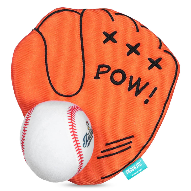 2-Piece Interactive Dog Toy Set - Durable Canvas Baseball Glove and Ball Toy for Large, Medium, Small Dogs - Fun Fetching and Chew Toy with Crinkle Sound, 7 Inch One Size - PawsPlanet Australia