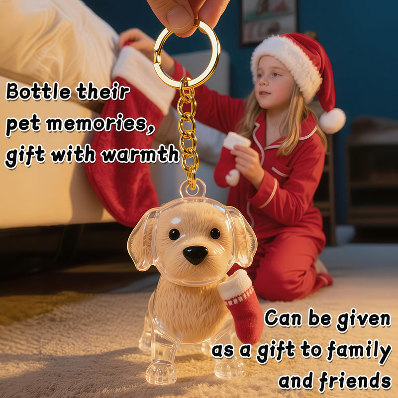 4 PCS Dog Hair Collector Keychain Charm(Send Brush Comb), Dog Shape Memorial Storage Box with Transparent Bottle for DIY Pet Furs & Ashes Keepsake, Portable Pet Memory Capsule Keyring