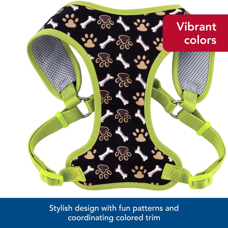 Coastal Pet Ribbon Designer Wrap Adjustable Dog Harness - Large & Small Dog Harness - Breathable Mesh Harness for Dogs Pet Supplies for Dogs - Red with Paws, 3/8" x 14-16" 3/8" x 14"-16" (Pack of 1) - PawsPlanet Australia