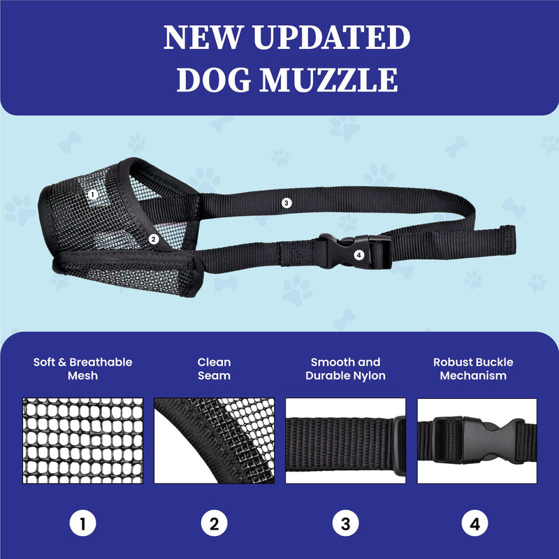 Dog Muzzle for Large Dogs - Air Mesh Muzzle for Large Sized Dog | Dog Muzzles to Prevent Biting | Adjustable Large Dog Muzzle for Scavenging Biting Licking & Chewing | No Bark Muzzle for Dogs - PawsPlanet Australia