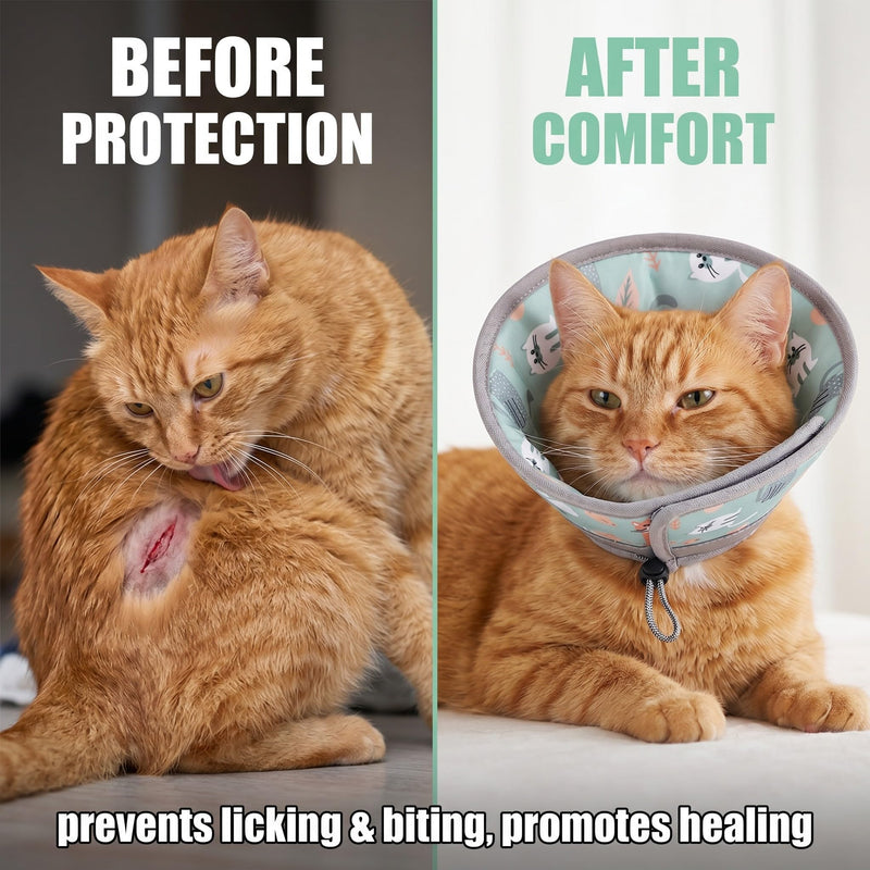 1 pc. Cat Neck Brace, Soft and Comfortable Protective Ring for Cats, Adjustable Neck Brace for Cats, After Surgery, For Wounds or Skin Problems