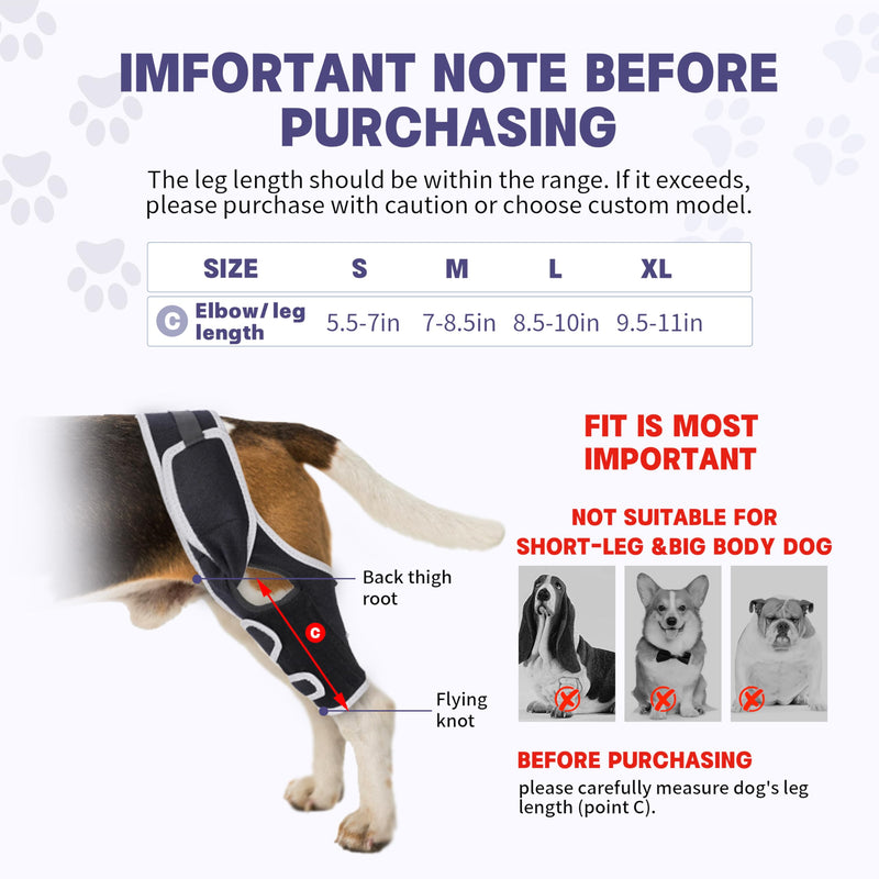 Adjustable Canine Knee Brace for Back Leg with Metal Support Strip,Keeps Joints Stable & Support Dog's Leg,Size L.