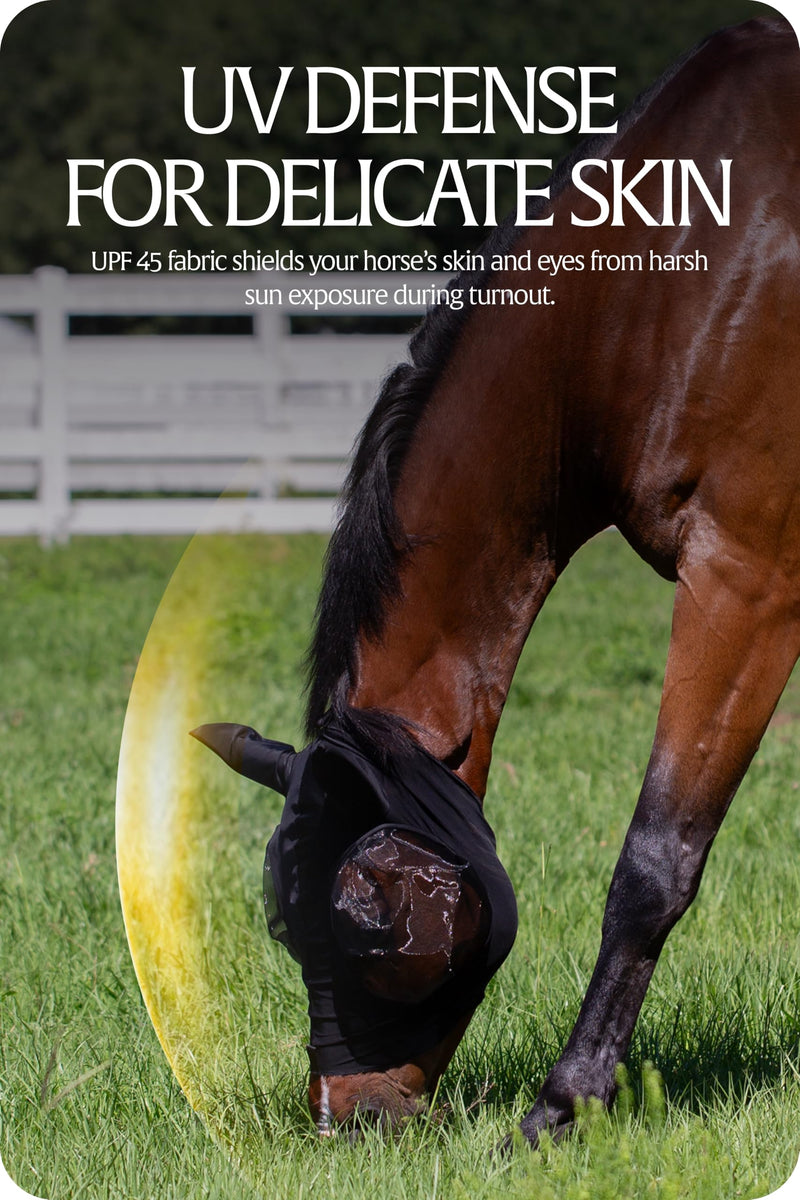 Equinavia Bug Out Fly Mask | Against Flies, Insects, UV Rays - Black - Horse