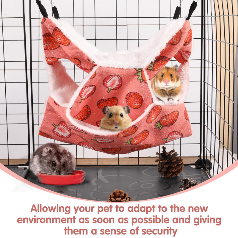 XINRUI 3 Layer Guinea Pig Cage Hammock, Cute Rat Hamster Hanging Hammock Bed Soft Warm Small Animals House Cage Accessories Toy for Ferret Squirrel Chinchilla Parrot Sugar Glider - PawsPlanet Australia